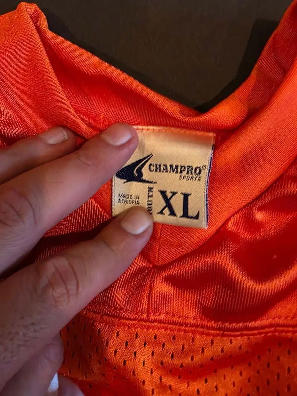 Champro Sports Youth XL Orange White Football Jersey Mesh Tank Top